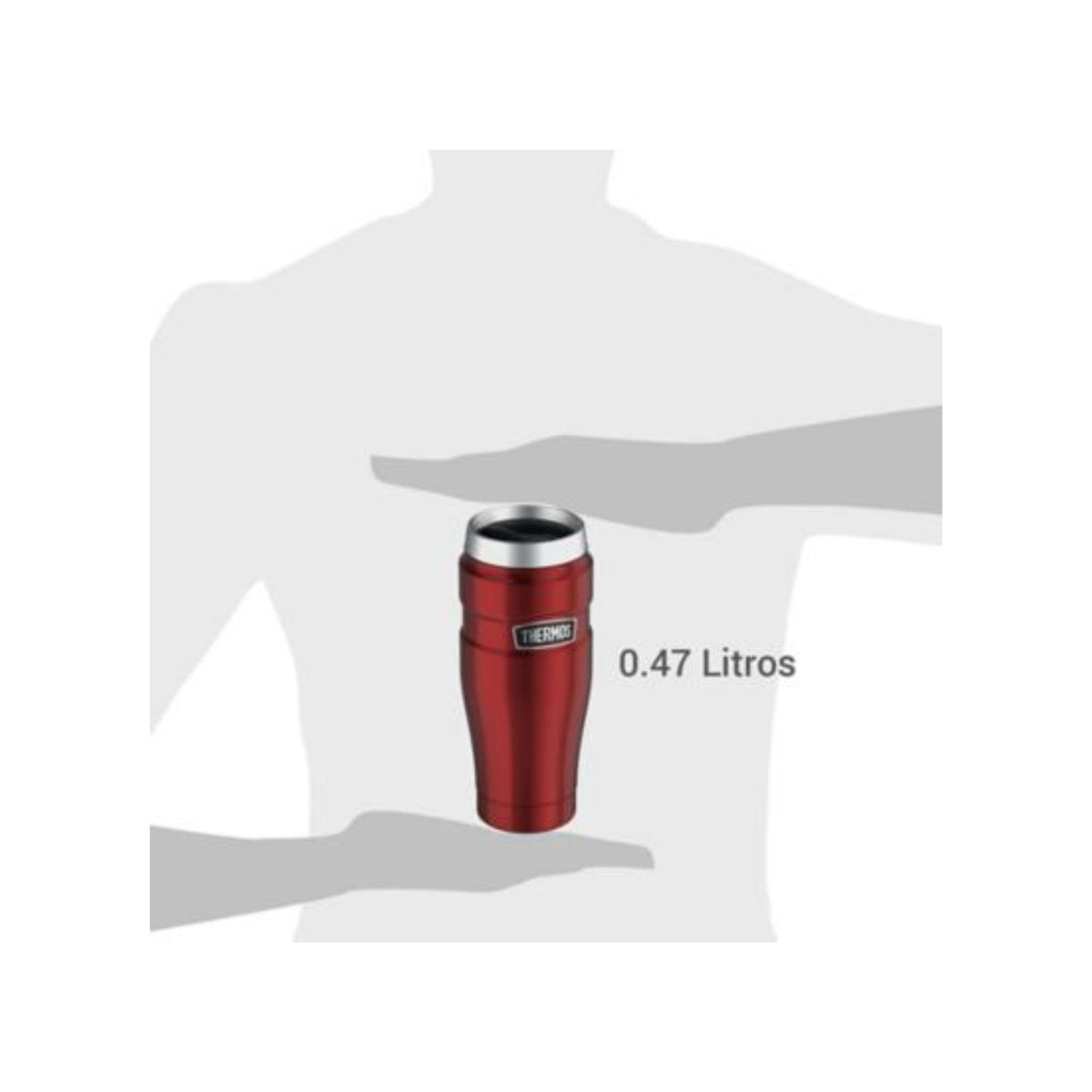 Termo Mug Thermos King 470ml Acero Inoxidable Rojo