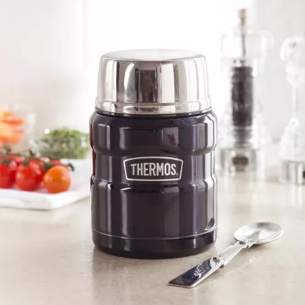Termo de comida Thermos King 470ml acero inoxidable negro