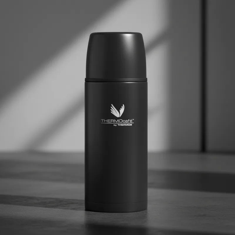Termo Thermos Thermocafé 1 Litro Acero Inoxidable Negro Mate