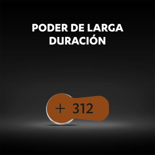 Pila Para Audífonos Duracell Tamaño 312 X6