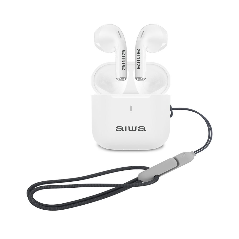 Audífonos Bluetooth Aiwa Caja De Transporte Blanco
