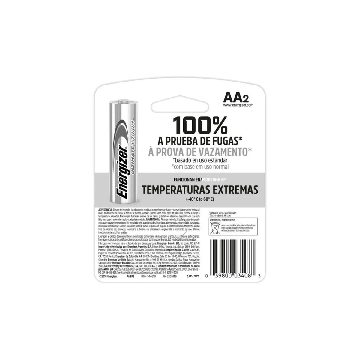 Pila Litio Energizer Aa X2 Unidades