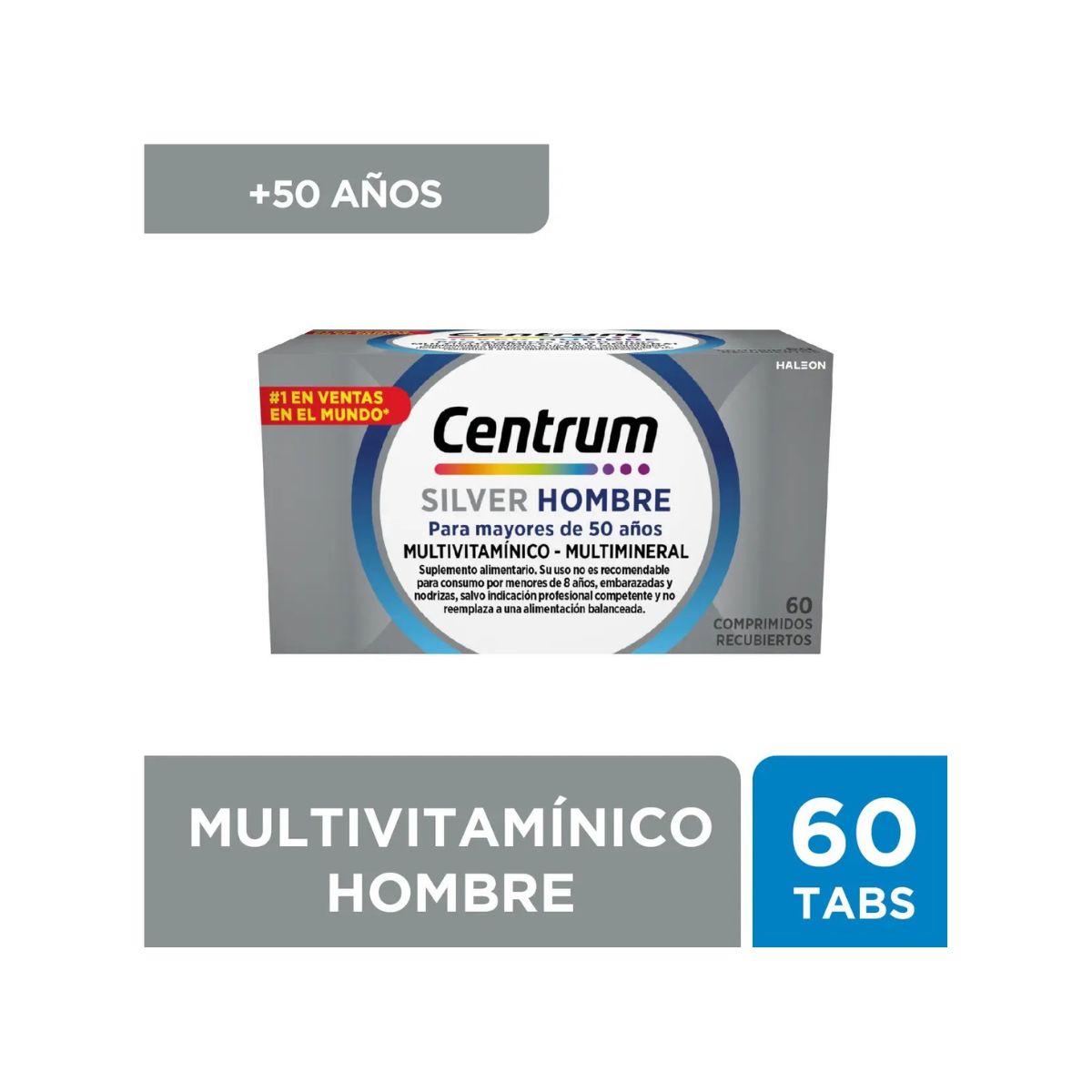 Multivitamínico Centrum Silver Hombre 60 Tabletas