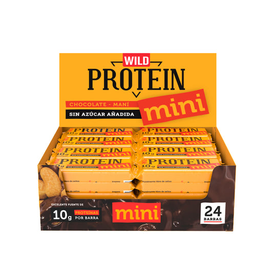 Mini Barra Wild Protein Chocolate Maní 24 unidades