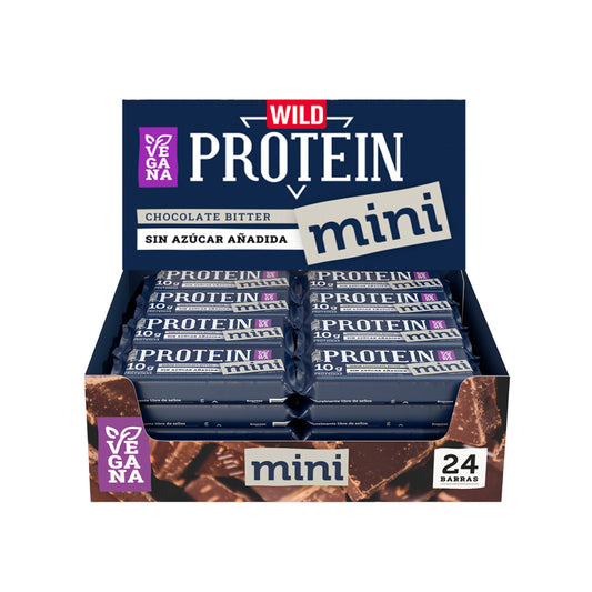 Mini Barras Wild Protein Vegana Chocolate Bitter 24unidades