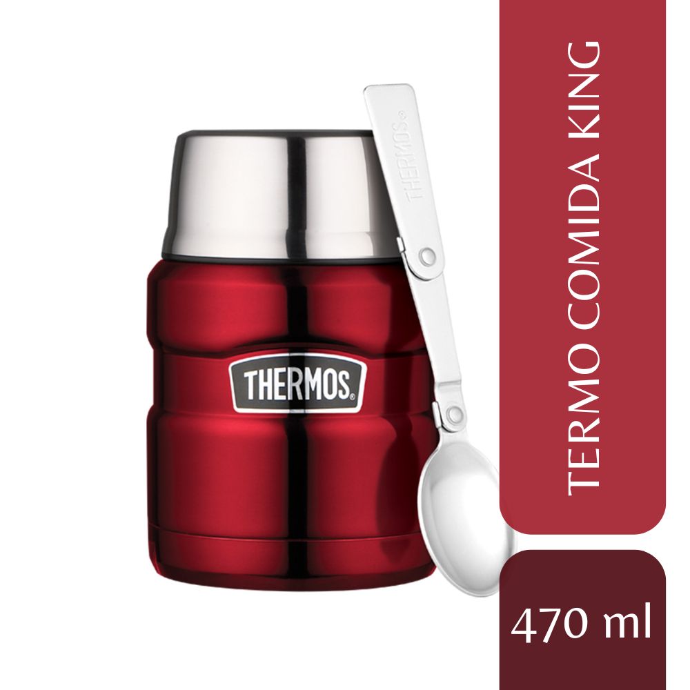 Termo de comida Thermos King 470ml acero inoxidable rojo
