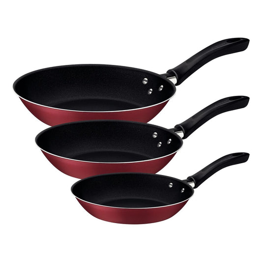 Juego De Sartenes Tramontina Linz 3pz Starflón Rojo