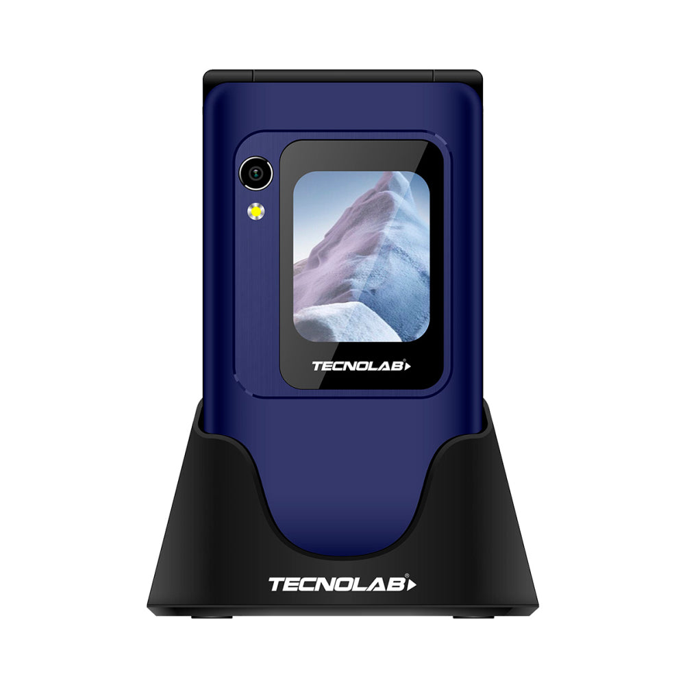 Tecnolab Celular Azul Senior 4G Doble Pantallla 2.8