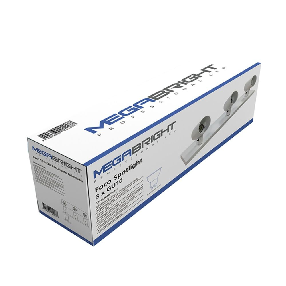 Barra Sobrepuesta Triple Gu-10 Blanco Mate P3 Megabright