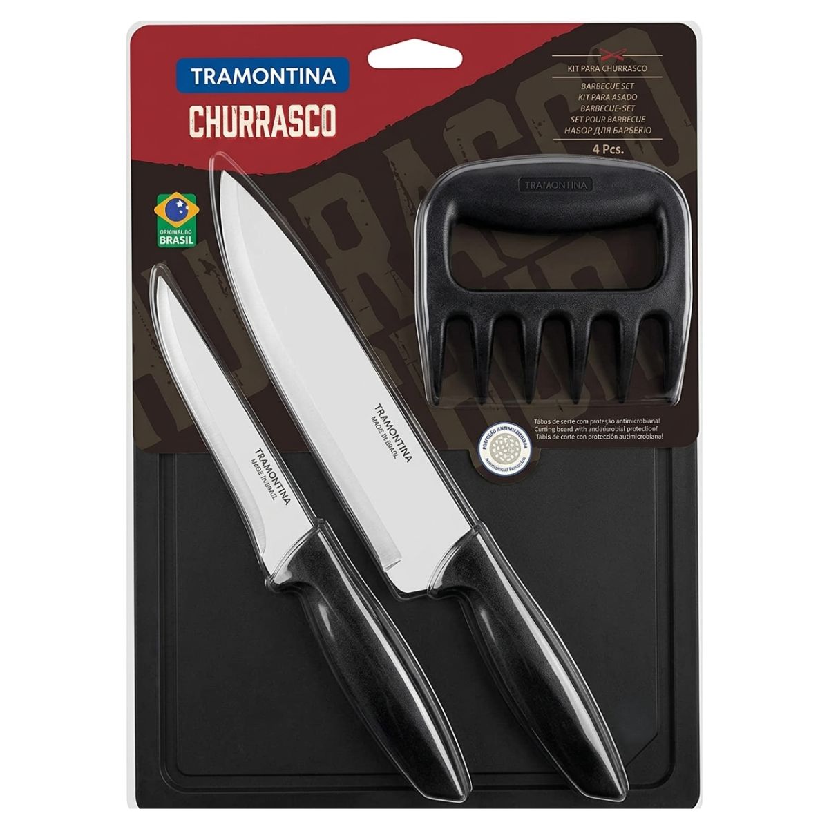 Juego Para Asado Tramontina Plenus 4 Piezas Negro