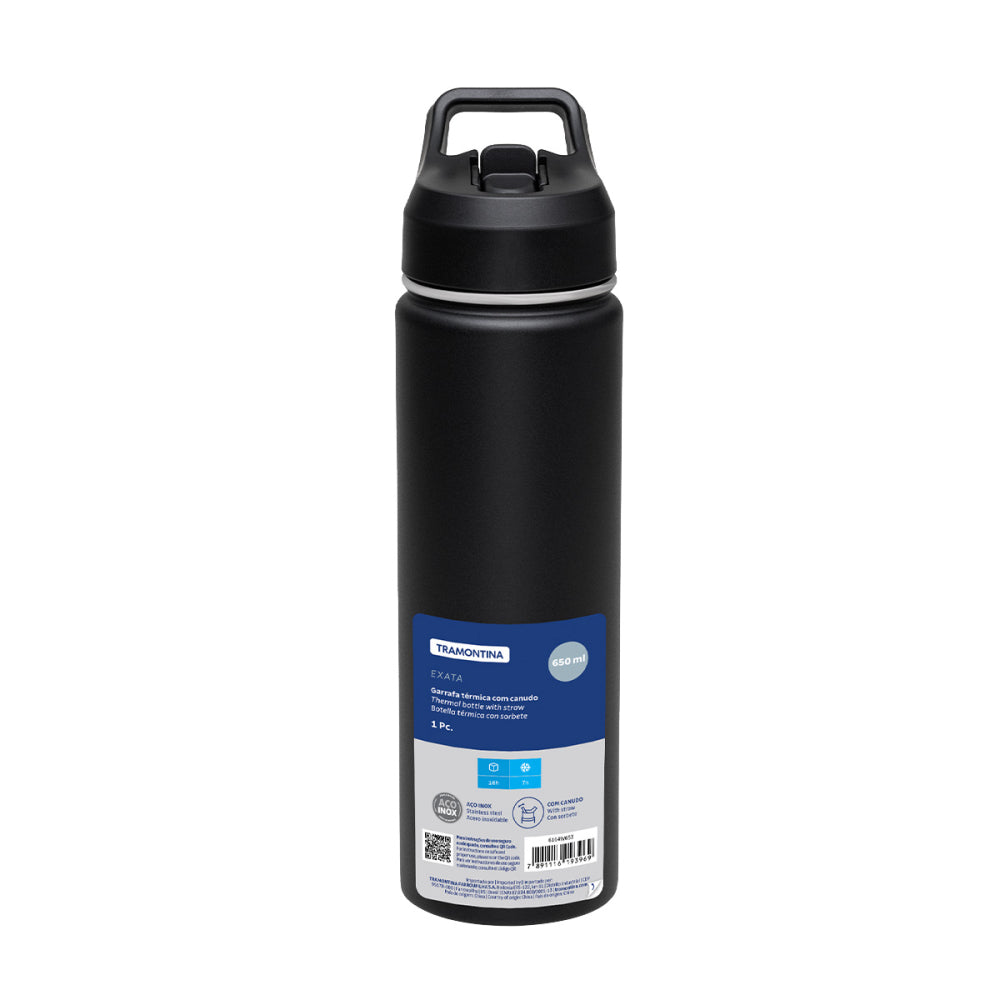 Botella Agua Térmica Tramontina 650ml Negro