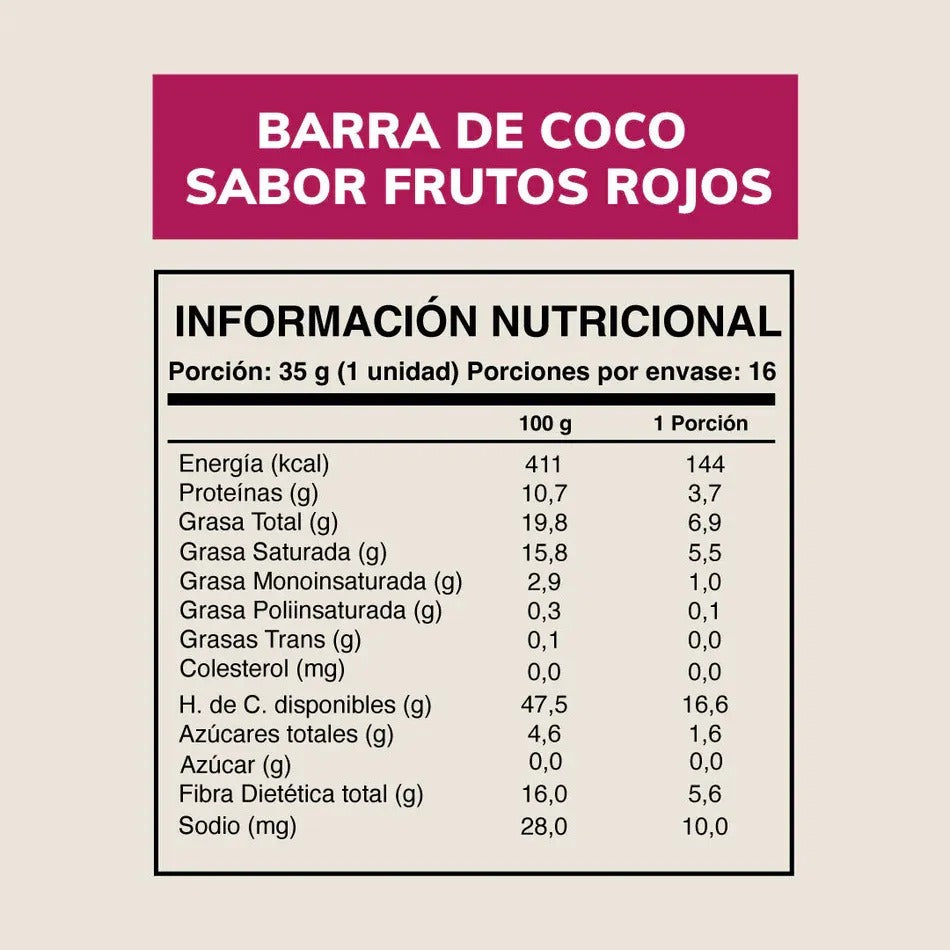 Barritas Wild Fit Coco Berries 35g x16 Unidades