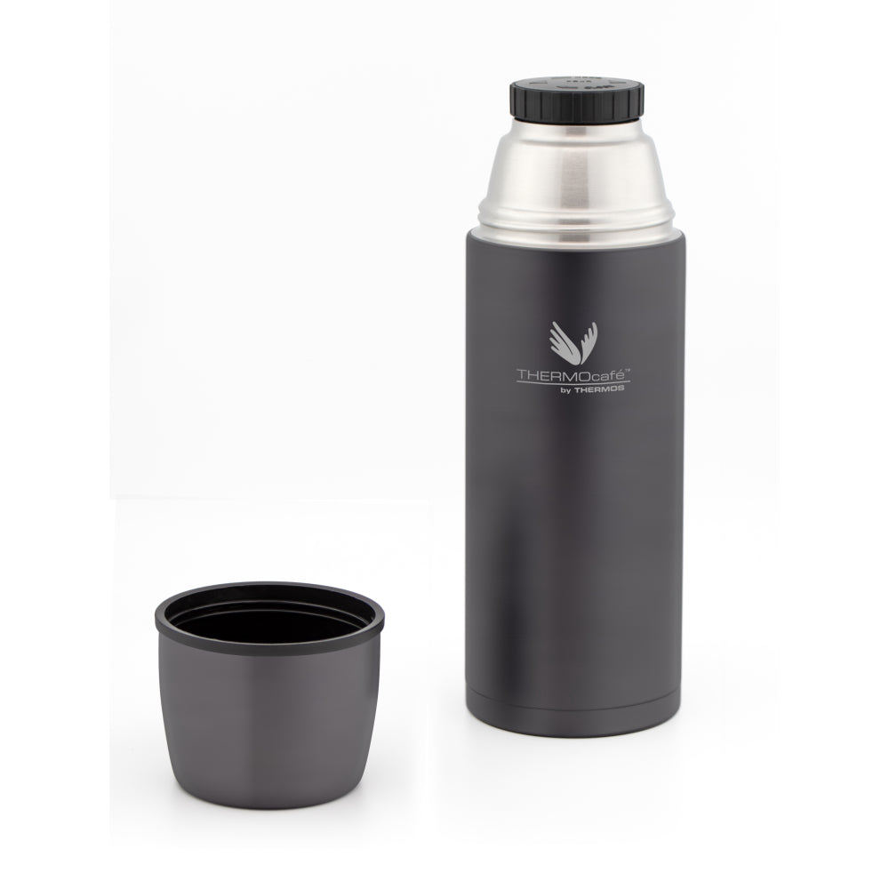 Termo Thermos Thermocafé 1 Litro Acero Inoxidable Negro Mate