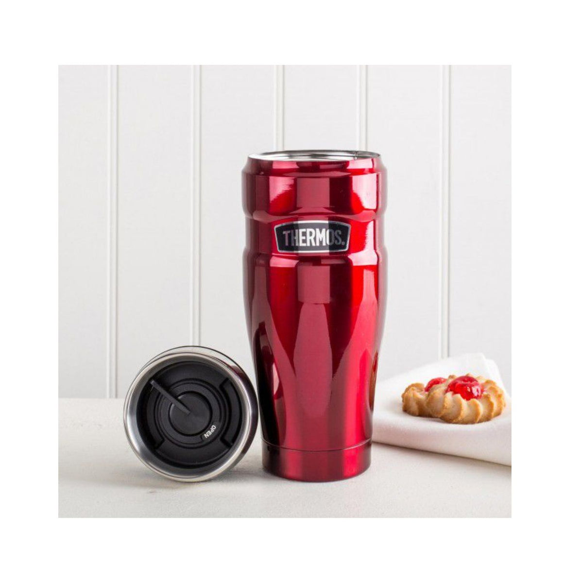 Termo Mug Thermos King 470ml Acero Inoxidable Rojo