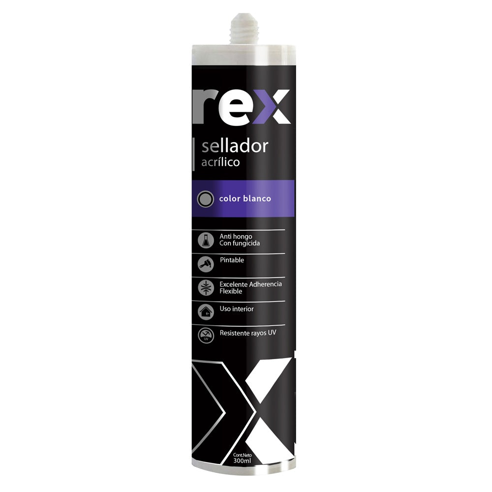 Pack 12 Sellante Rex Acrílico Pintable 300ml