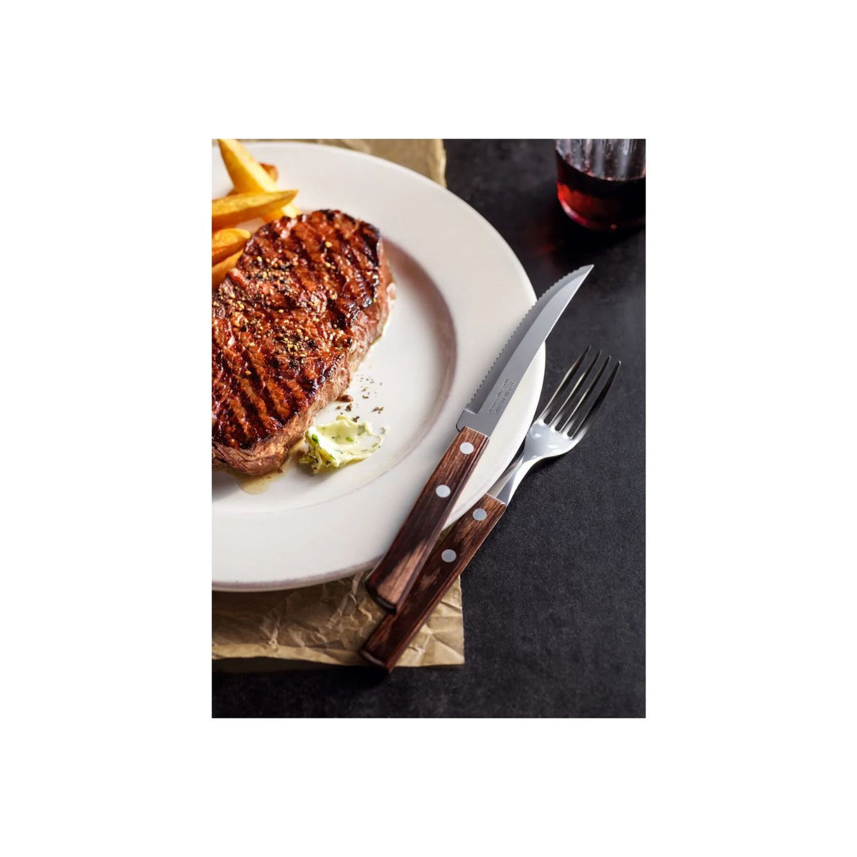 Pack 12 cuchillos Tramontina asado 5 pulgadas