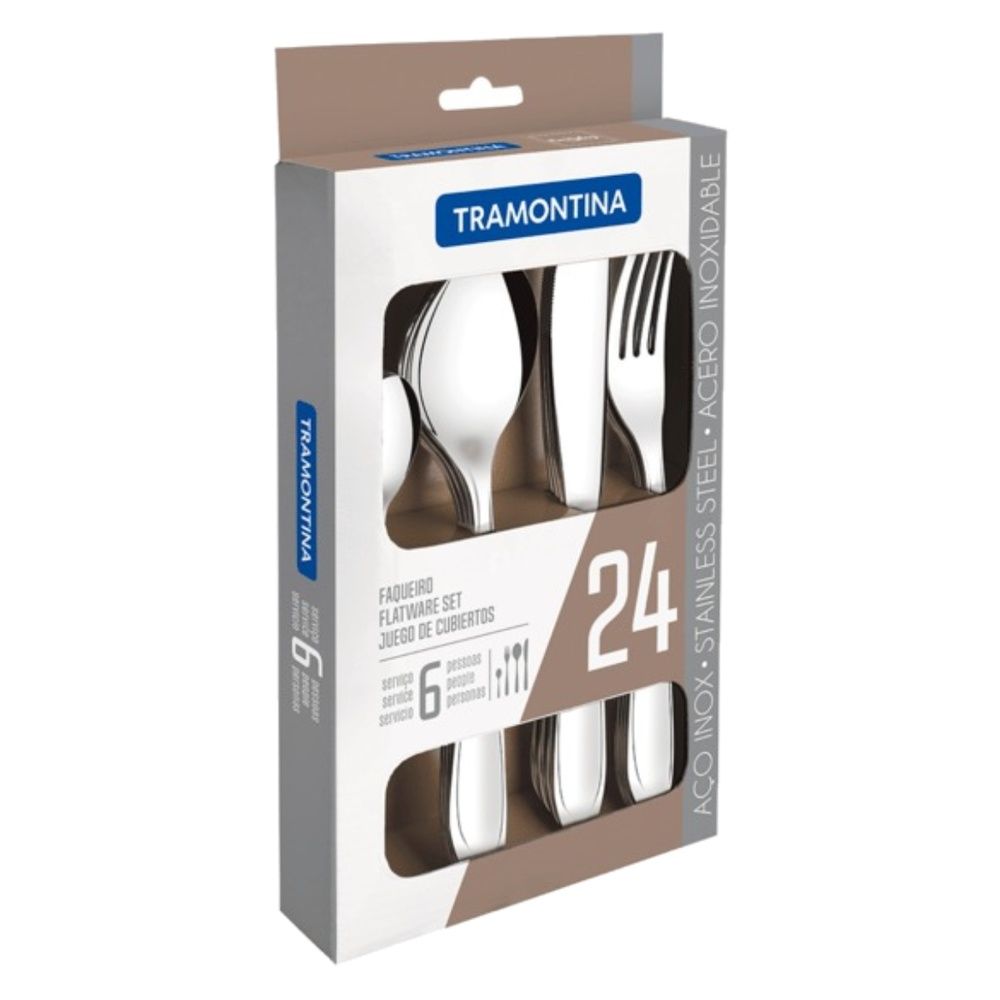 Juego de cubiertos Tramontina 24 piezas acero inoxidable