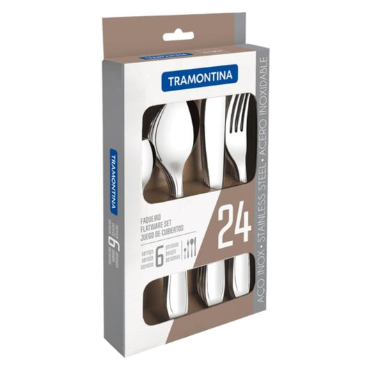 Juego de cubiertos Tramontina 24 piezas acero inoxidable