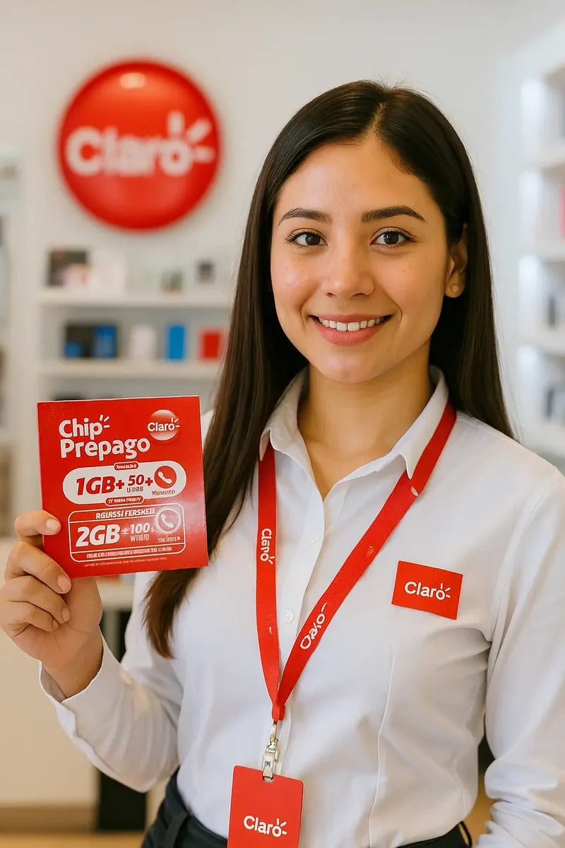 Pack 100 Chips Prepago Claro 2 Gb + 100 Minutos