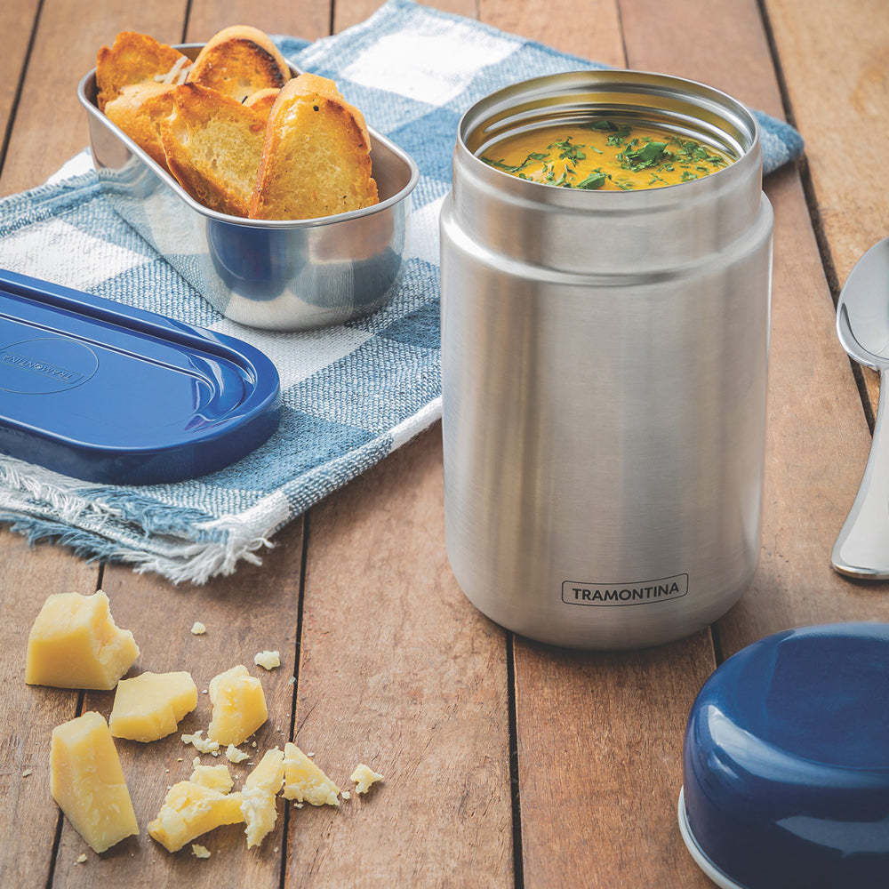 Termo Para Comida Tramontina 400ml Acero Inoxidable Azul