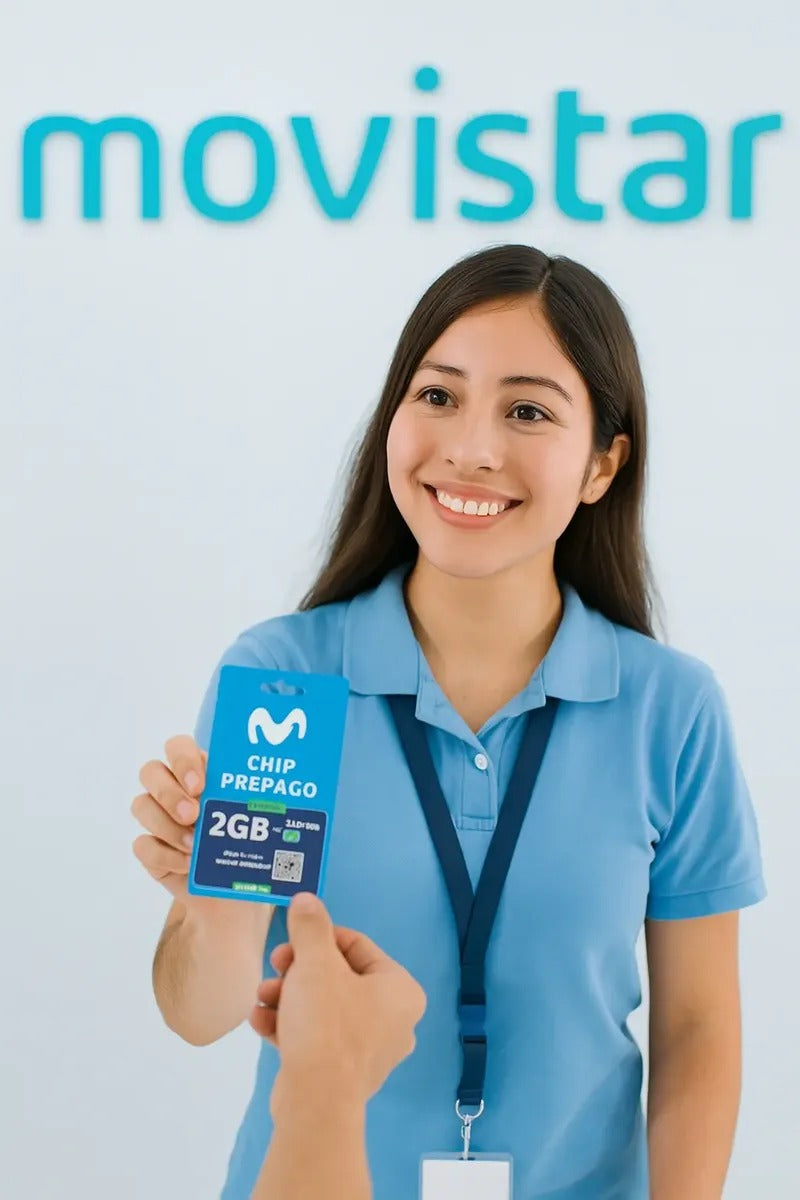 Pack 100 Chips Prepago Movistar 2 Gb + 100 Minutos