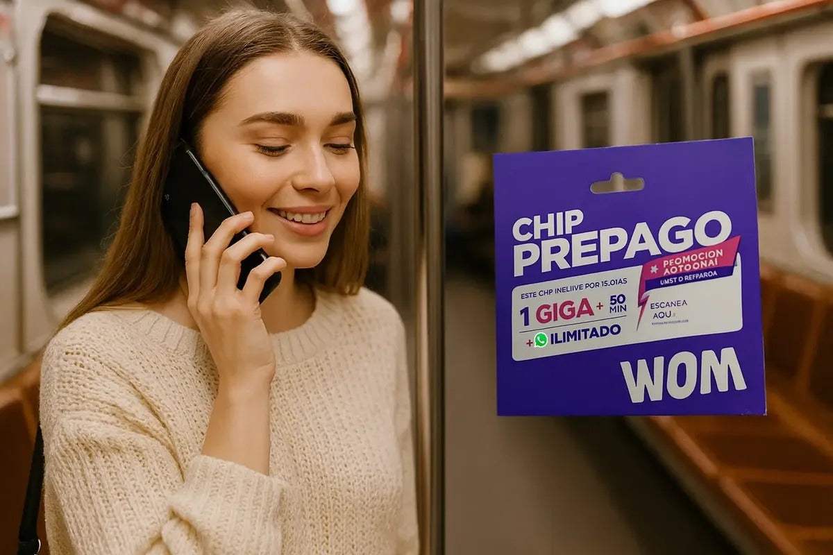 Pack 100 Chips Prepago Wom 1 Gb + 50 Minutos