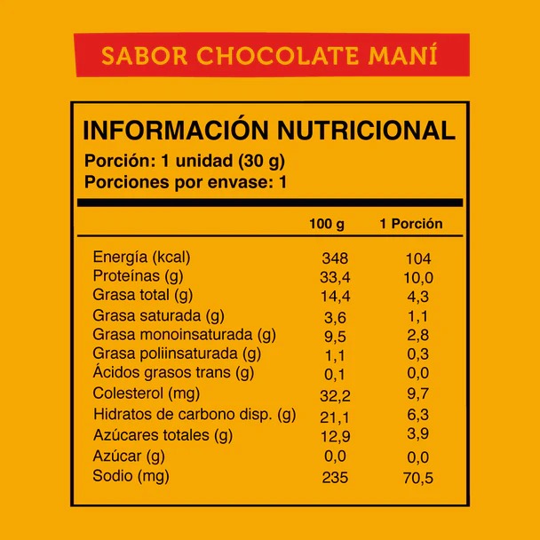 Mini Barra Wild Protein Chocolate Maní 24 unidades