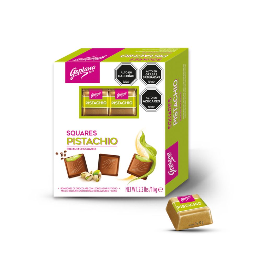 Pack 4 cajas bombones Goplana 1kg Pist+café+Almen+Choco