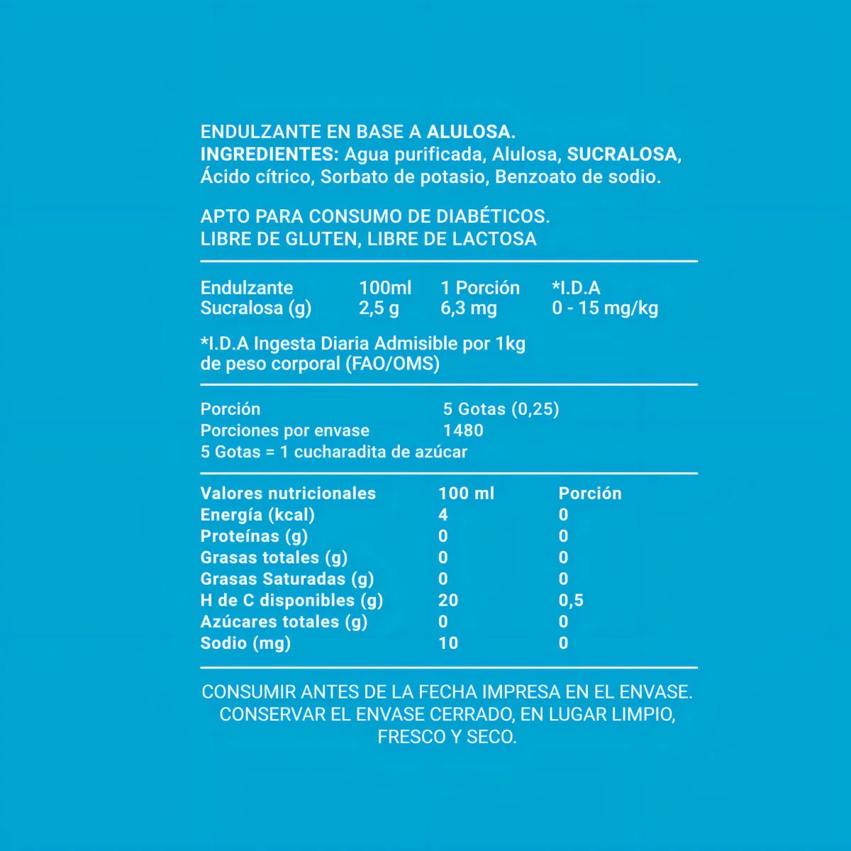 Endulzante Liquido Alusweet Alulosa 360ml