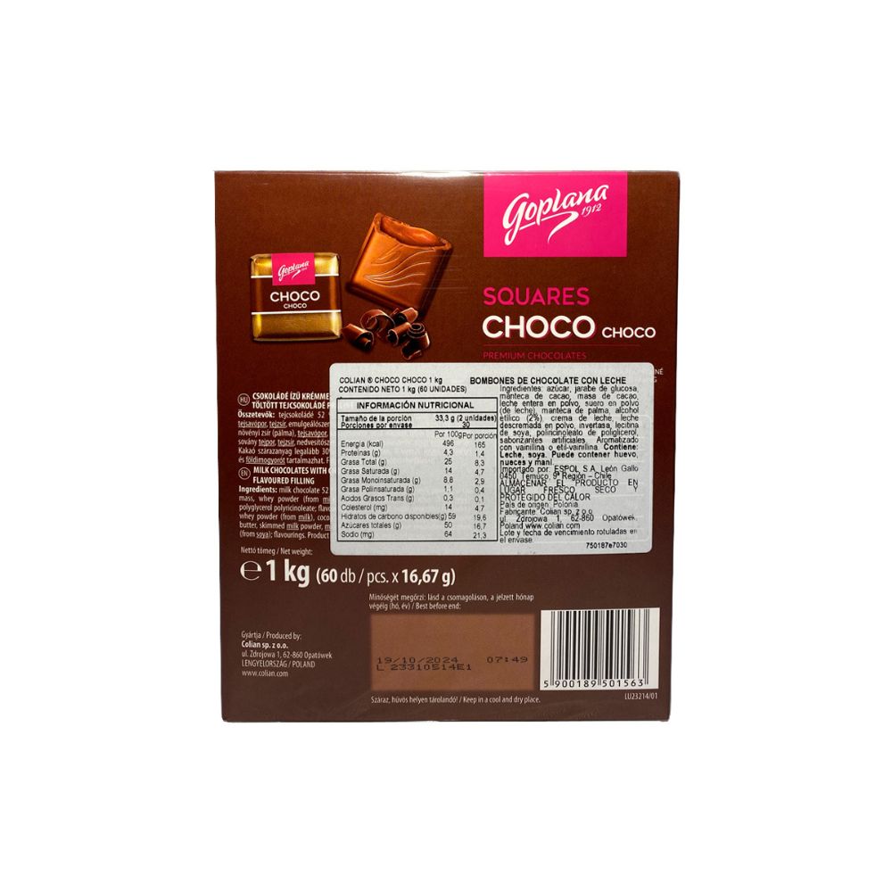 Bombón Chocolate Goplana 1 Kg Sabor Choco Choco