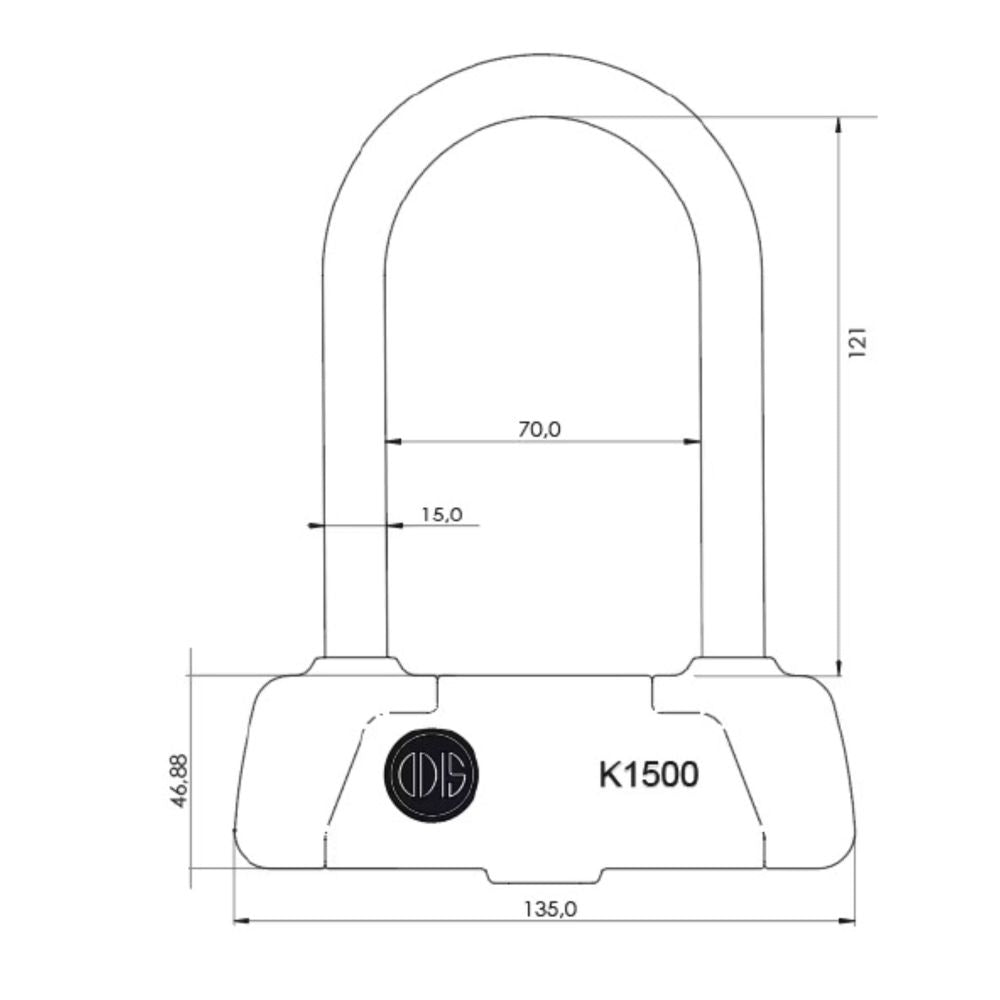 Candado Bicicleta Odis Lock K15000 15x185mm Alta Seguridad