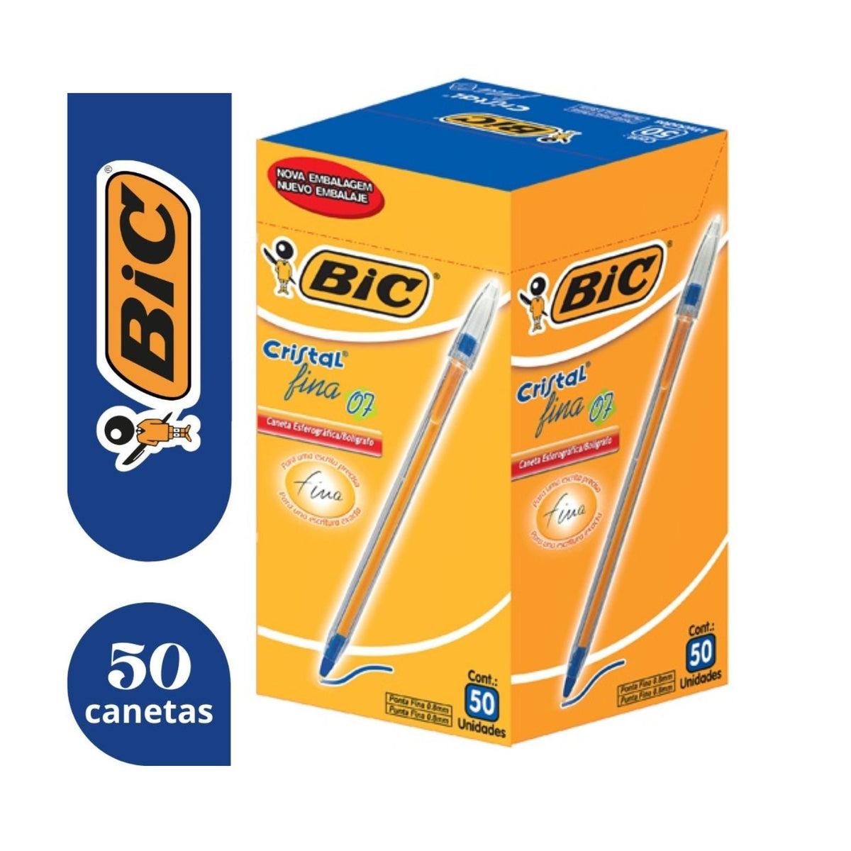 Lápiz Pasta Azul BIC Punta Fina Caja 50 unidades