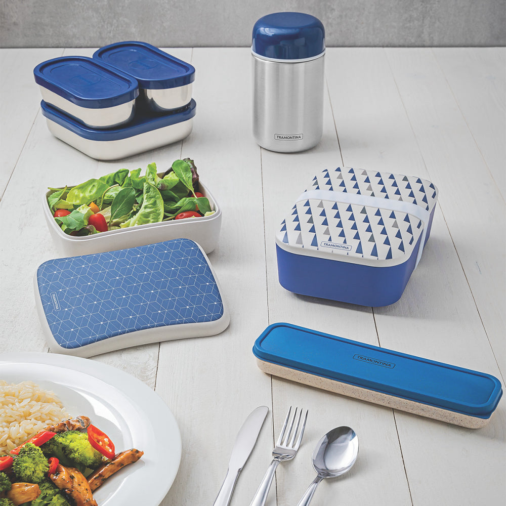 Termo Para Comida Tramontina 400ml Acero Inoxidable Azul