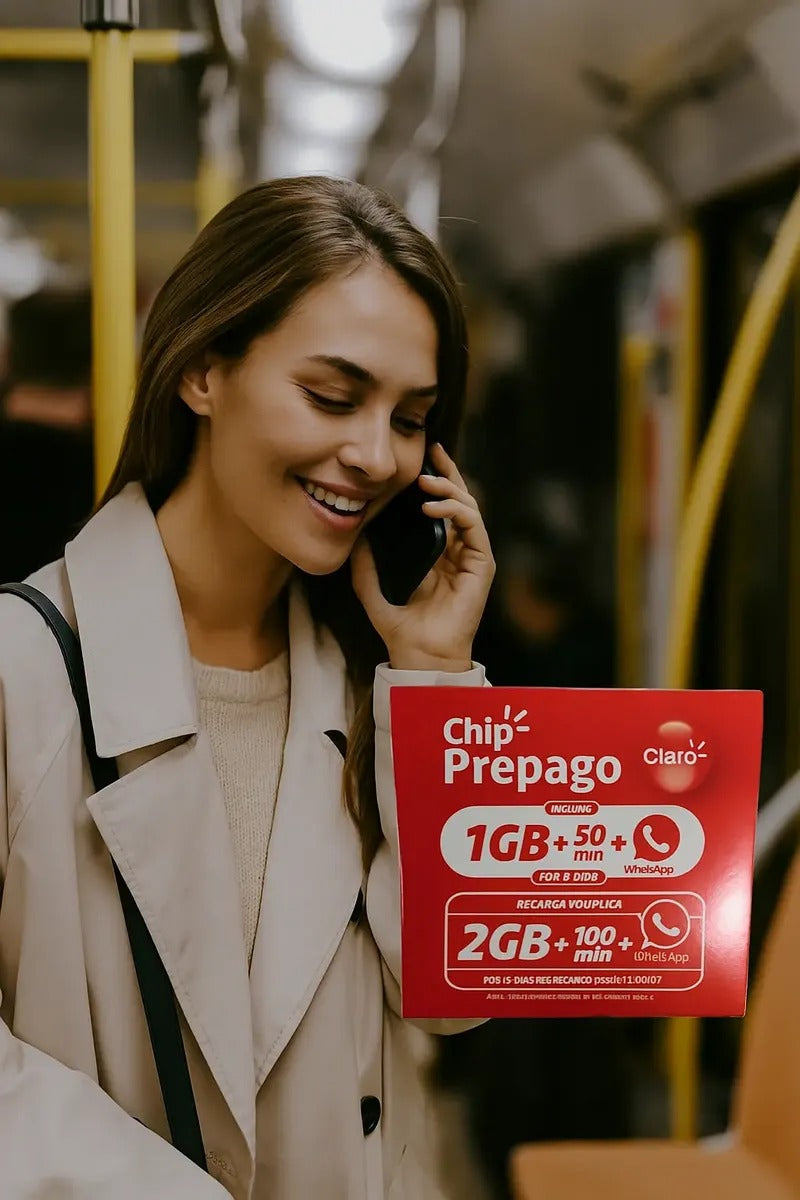 Pack 100 Chips Prepago Claro 2 Gb + 100 Minutos