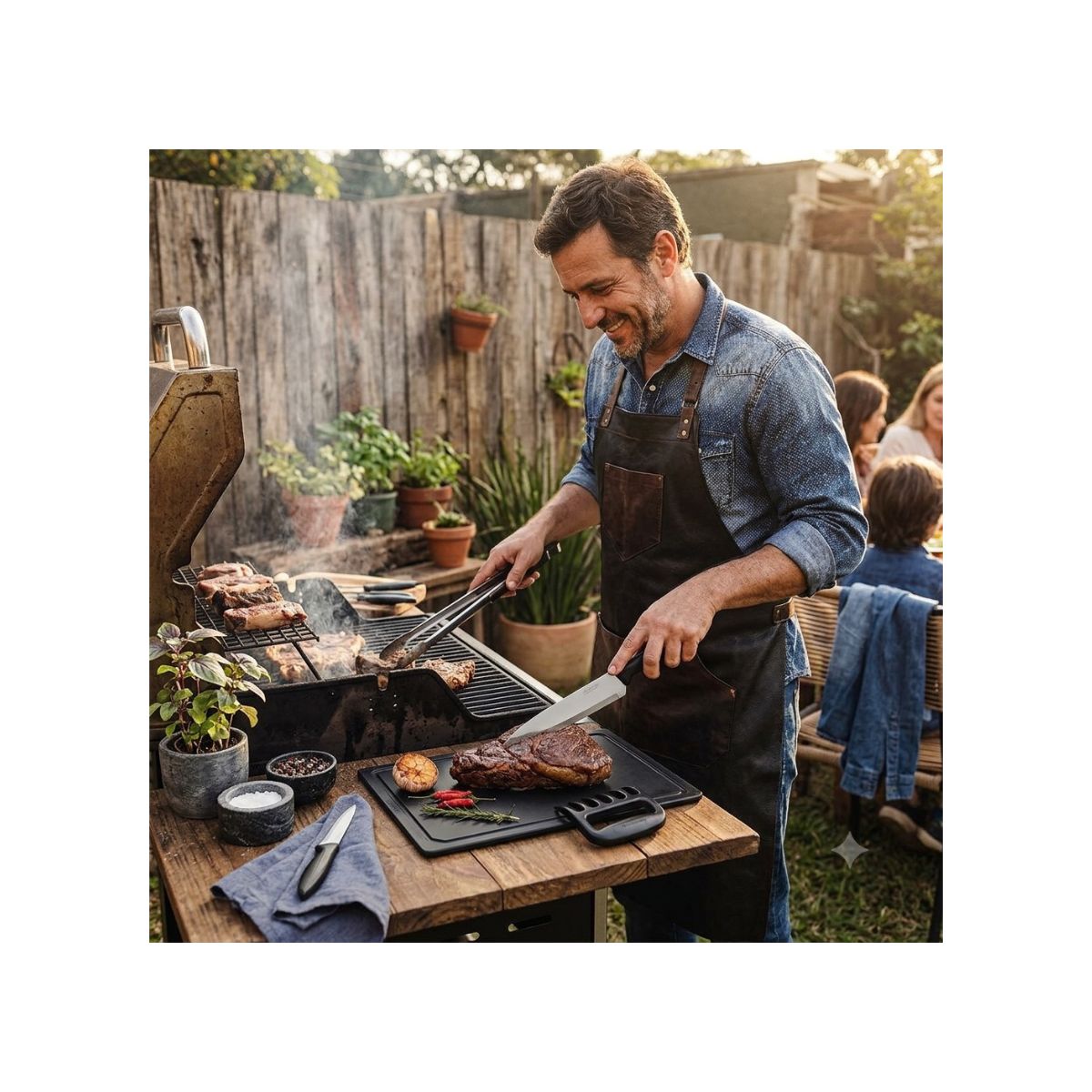 Juego Para Asado Tramontina Plenus 4 Piezas Negro