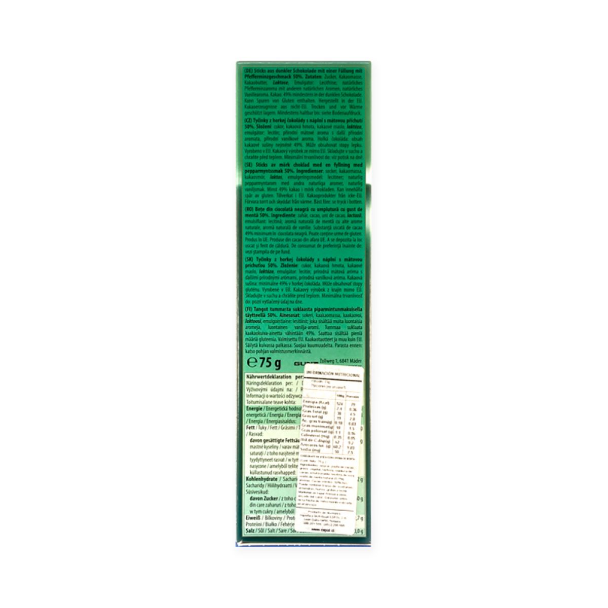 Chocolate Stick Maitre Truffout Menta 75g