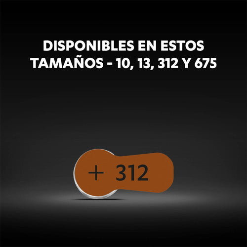 Pila Para Audífonos Duracell Tamaño 312 X6