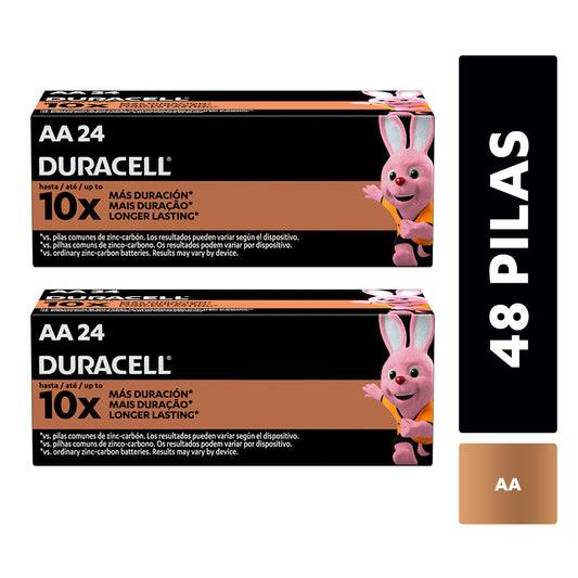 Pack 48 Pilas Alcalinas Duracell Aa