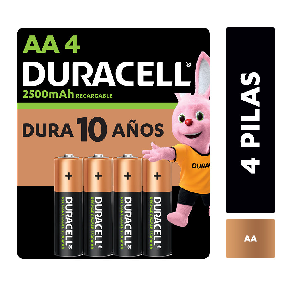 Pila Recargable Duracell Tamaño Aa X4