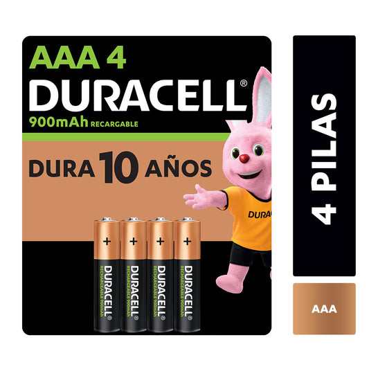 Pila Recargable Duracell Tamaño Aaa X4