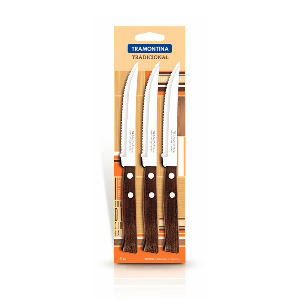 Pack 3 Cuchillos Tramontina Tradicional Asado