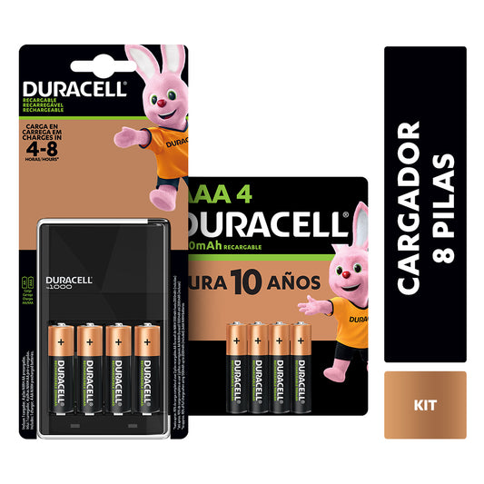 Pack Cargador Duracell +4 pilas Aa +4 pilas Aaa Recargables