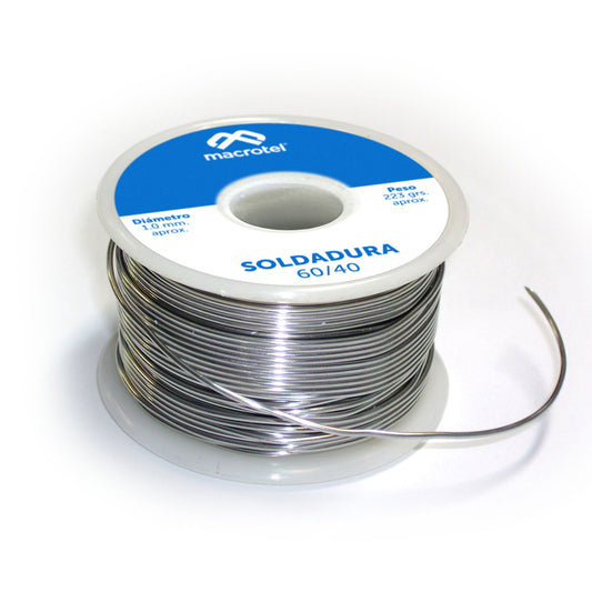 Estaño De Soldadura Macrotel 60/40, En Rollo 223gr