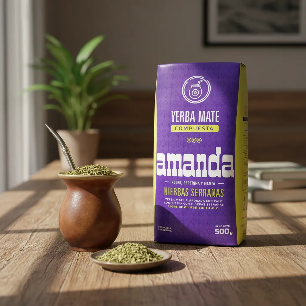 Pack 10 Yerba Mate Amanda con hierbas Serranas 500gr
