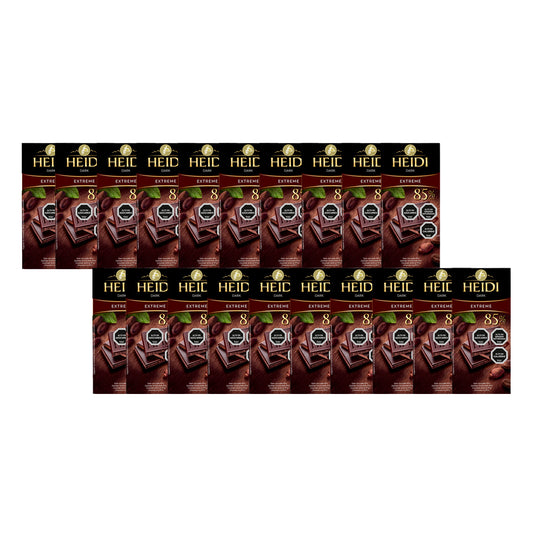 Pack 20 Tabletas De Chocolate Heidi Dark Extreme 80g