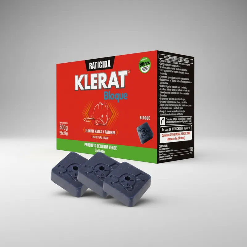 Raticida Ratones Klerat Bloque 25x20g (500g)