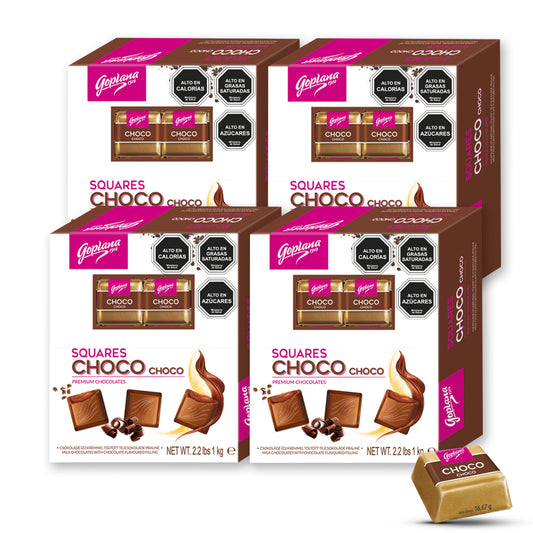 Pack 4 Cajas Bombones Goplana Rellenos Sabor Chocolate 1Kg