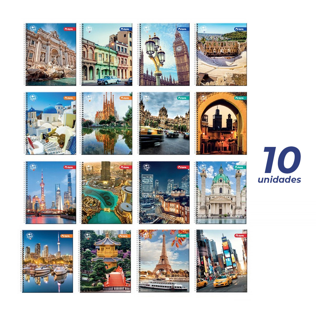 Pack 10 Cuadernos Torre Universitario Clásico Ciudad