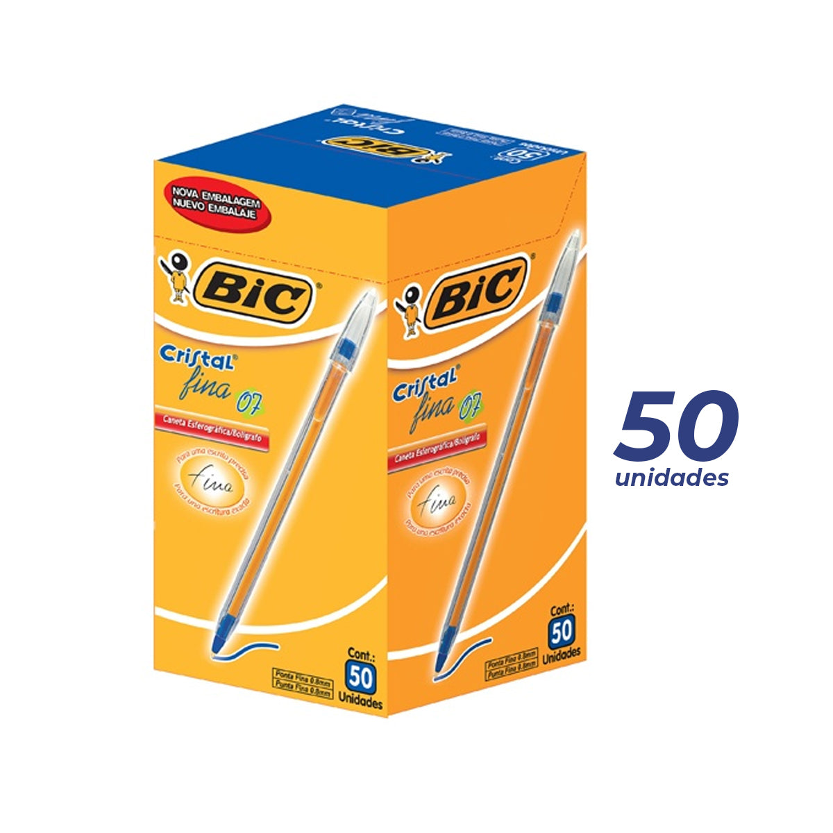 Lápiz Pasta Azul BIC Punta Fina Caja 50 unidades