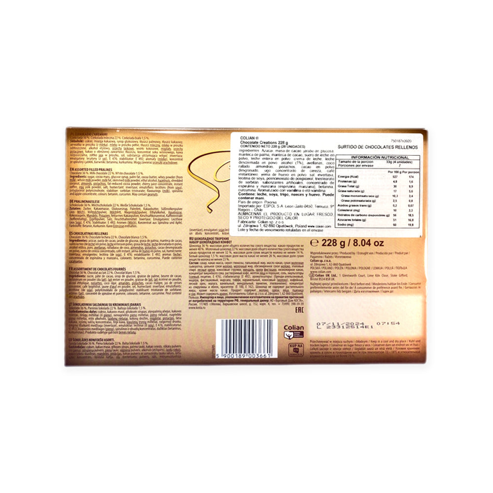 Pack 6 Estuche Bombones Creations Golden Solidarnosc 228g